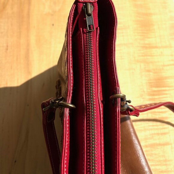 Isabella Fiore Schnauzer Dog Beaded Leather Handbag Purse - Picture 10 of 15